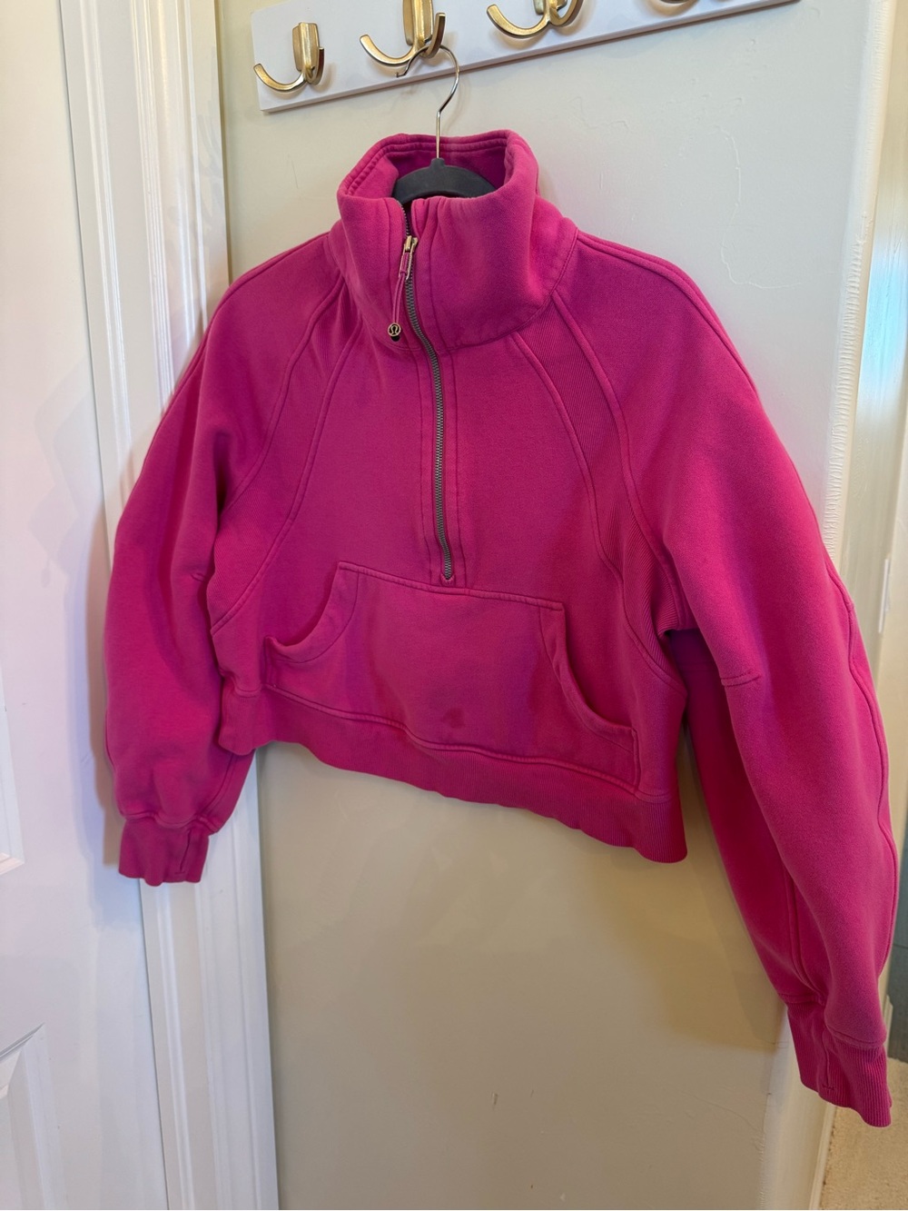 lululemon Scuba Oversized Funnel Neck Half Zip Pink XS/S